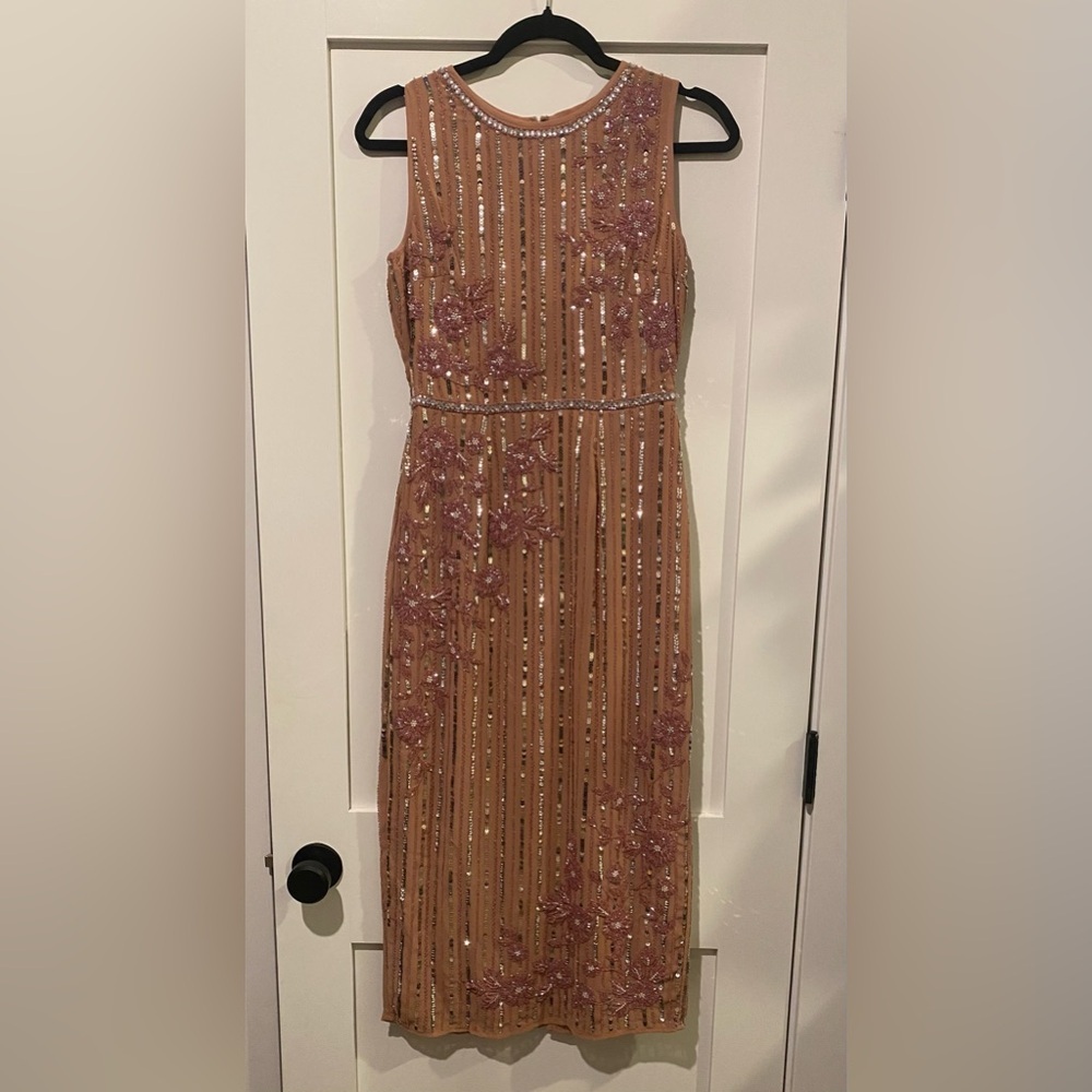 Mac Duggal evening midi gown, dusty rose, Size 2